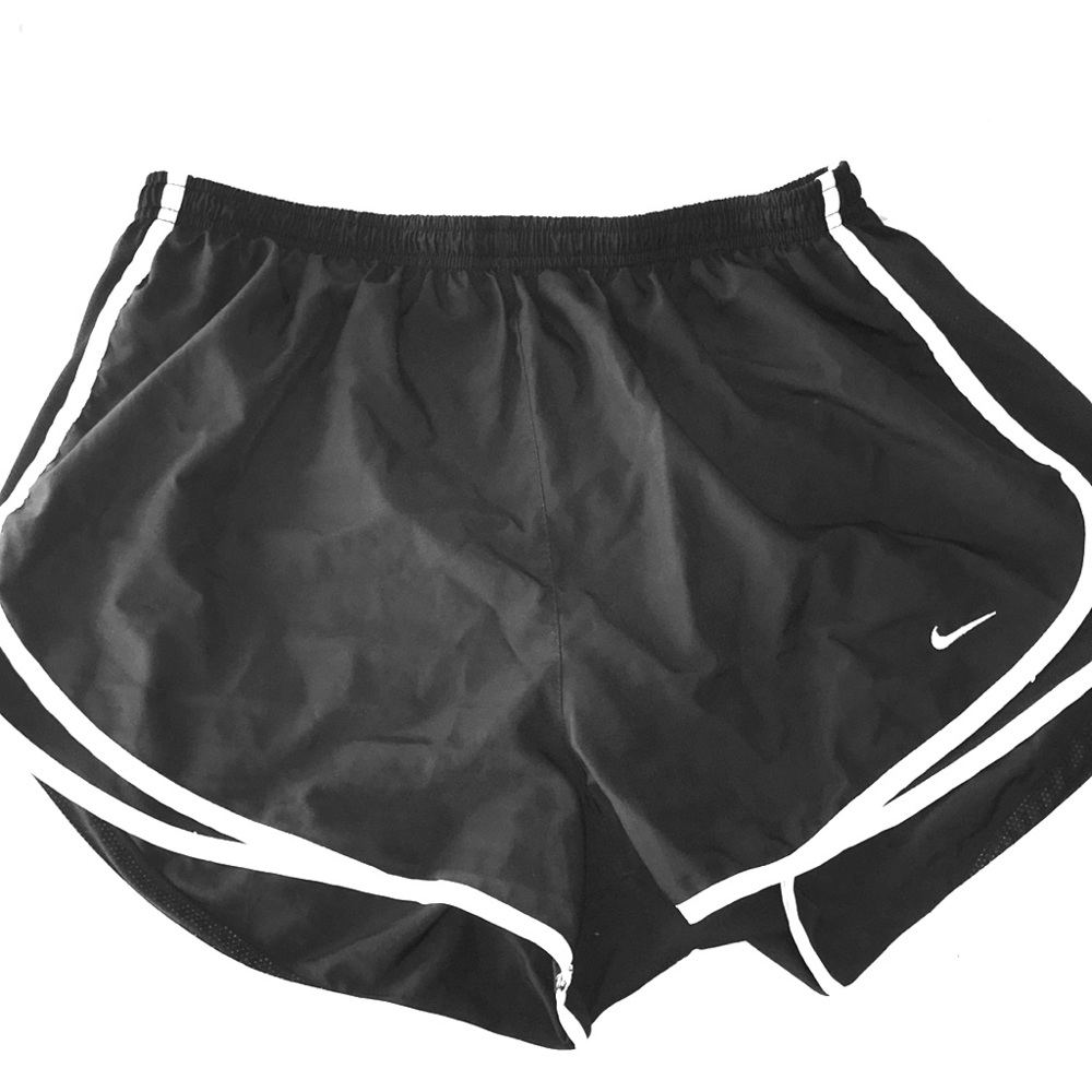 Black/white Nike running shorts